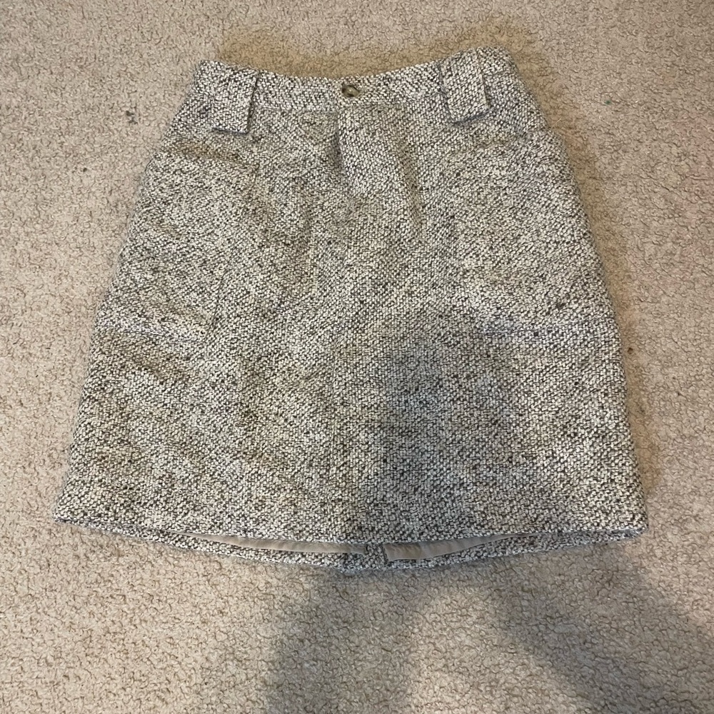 The Limited Gray and white Tweed Skirt